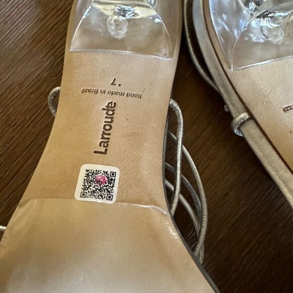 LARROUDE Gloria Strapped Heel In Metallic Silver - Picture 8 of 8